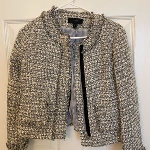 J Crew Tweed Blazer Jacket Grey Black White